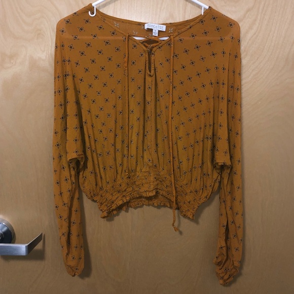 Burnt Orange Peasant Blouse - Picture 2 of 4